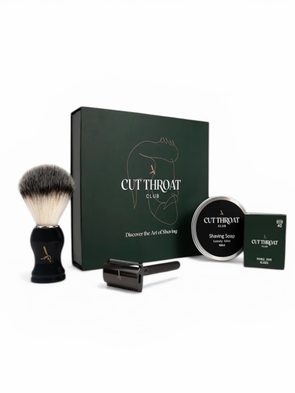 Cut Throat Club Wet Shave Kit Safety Razor Brush Soap Double Edge 40  B4